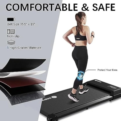 Walking Pad 2 in 1 under Desk Treadmill, 2.5HP Low Noise Walking Pad Running Jogging Machine with Remote Control Home Office