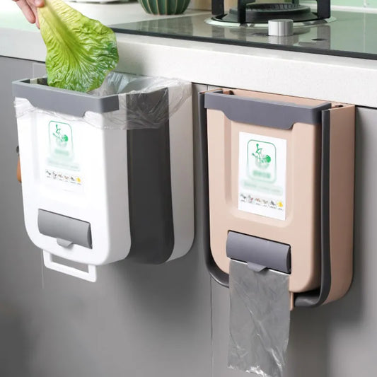 Wall-Mounted Folding Trash Can