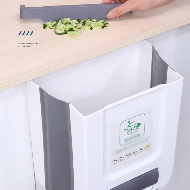 Wall-Mounted Folding Trash Can