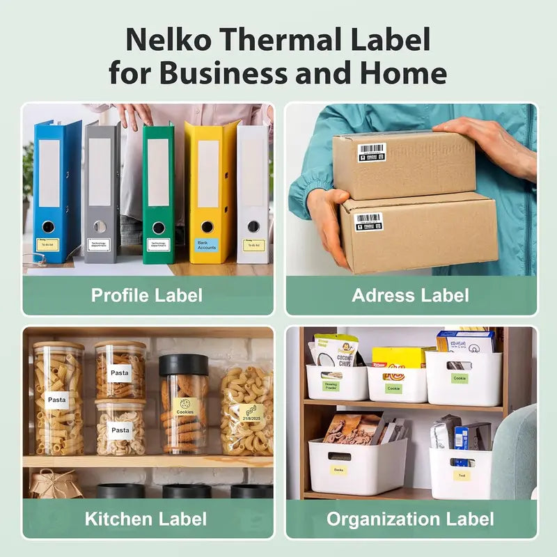 Nelko PM220 Label Maker Machine with Tape, Bluethooth Label Printer, Portable Thermal Printer for Small Business, Address, Logo, Clothing, Mailing, Sticker Printer for Phones & PC